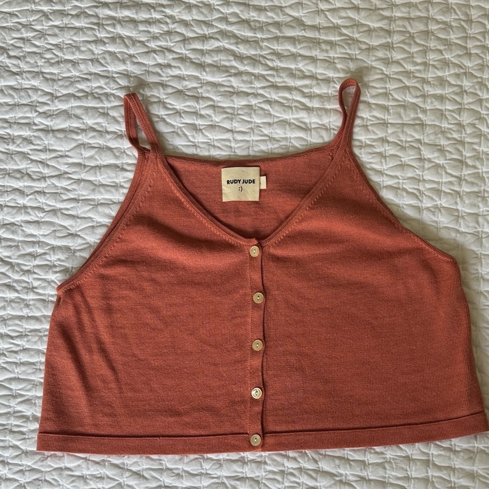 Rudy Jude Women's Terracotta Button-Up Camisole